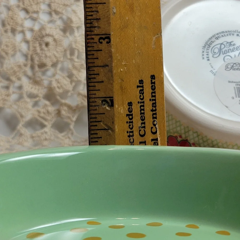 The Pioneer Woman‎ Mini Pie Plate 3pc Set 5in Green Red Joy New Stoneware Dish